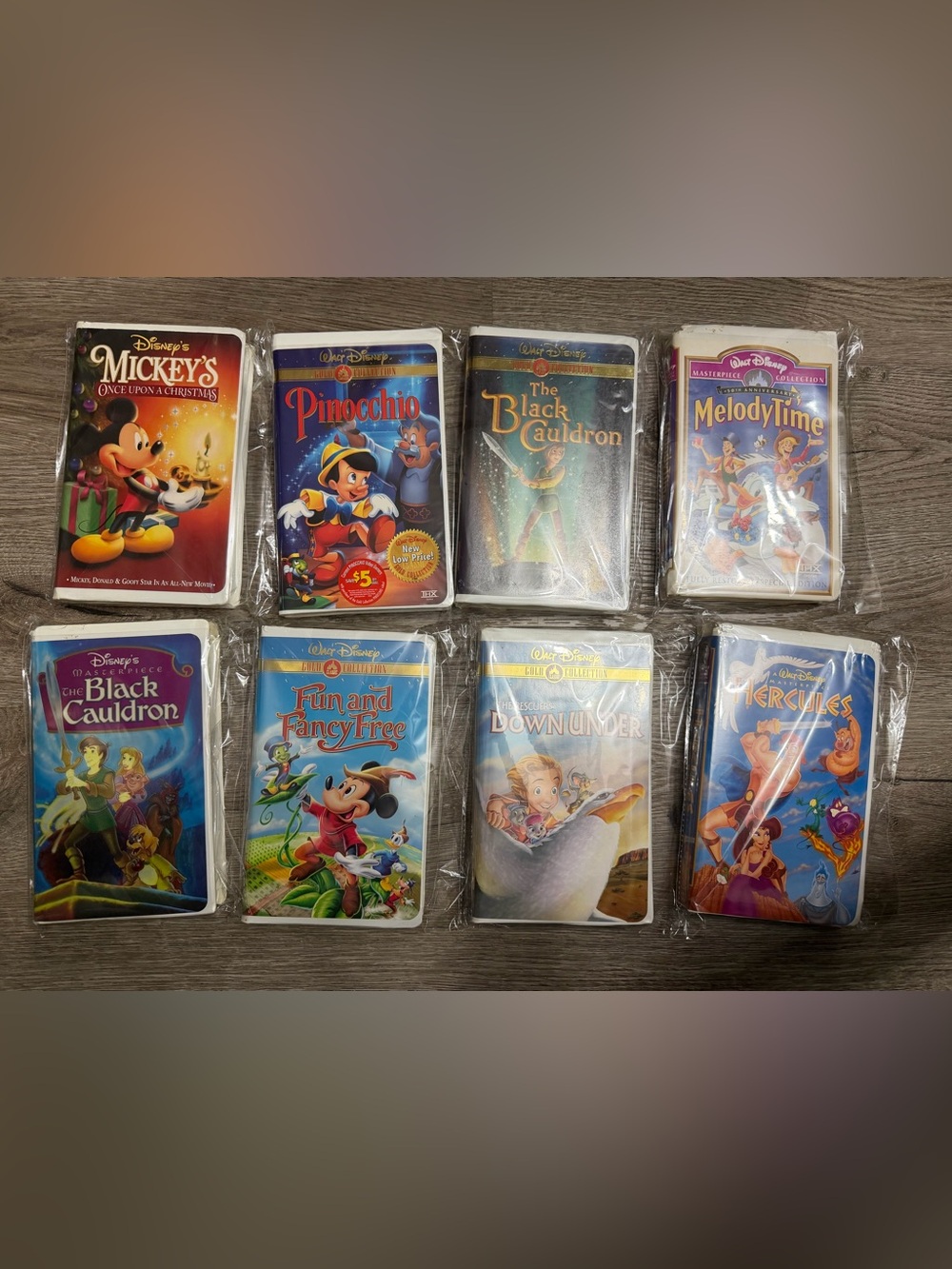 Lot Of 8 Disney VHS Tapes, 1997, Clam Shell (N)